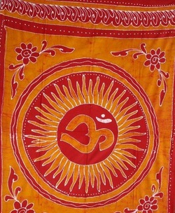Om Sign Batik Tapestry Bed Cover