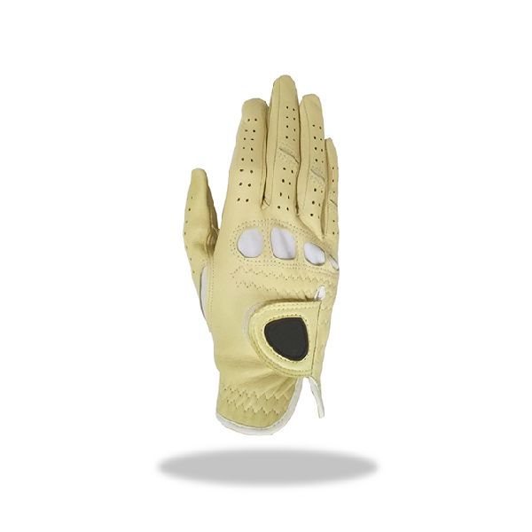 Golf Gloves Full Leather Color Light Yellow