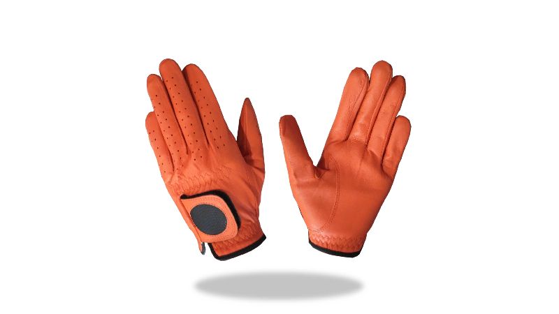 Golf Gloves Full Leather Color Orange