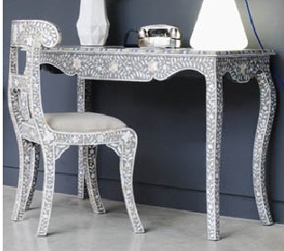 Bone Inlay Writing Desk With Chair, Feature : Fine Finished, Shiney, Stylish Look