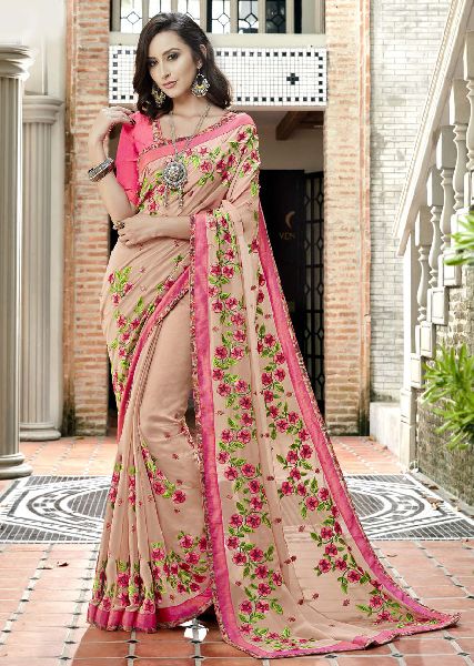 new model embroidery sarees