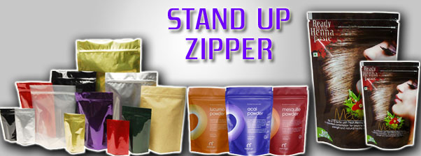 Stand up zipper pouch