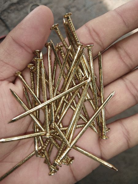 Polished Metal Golden Galvanized Common Nails, for Furniture use, base size : 0-5mm, 5-10mm