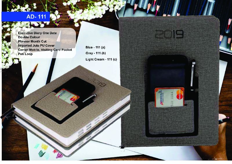 Executive diary with Mobile Pocket and Pen Holder