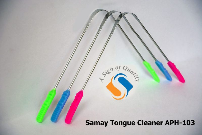 APH-103 Iron Tongue Cleaner, Color : Silver