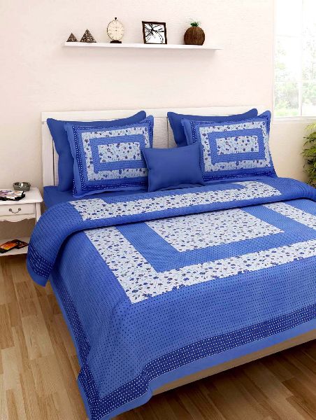 Blue Colour Paisley PrintsBedsheetcotton bedsheetjaipuri bedsheet