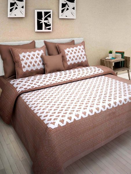GANGAUR FASHION Cotton Block Printed Bed Sheet, Size : Multisizes