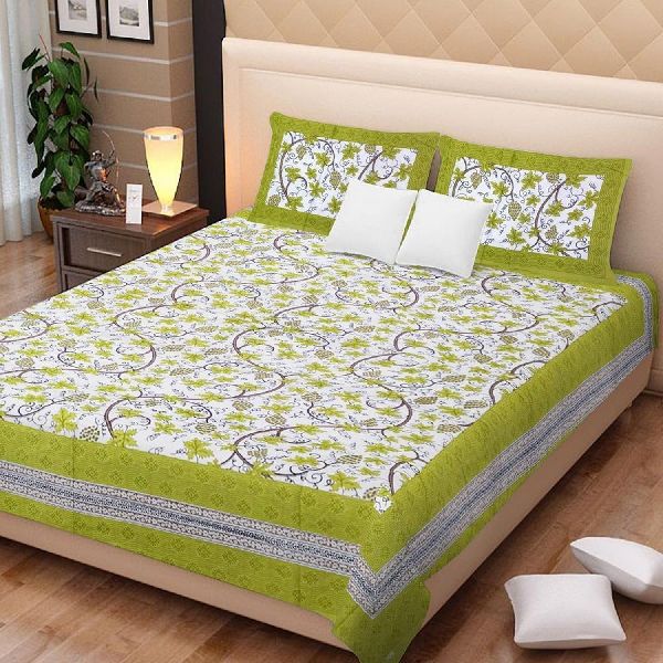 Green Colour Abstract PrintsBedsheetcotton bedsheetjaipuri bedsheet