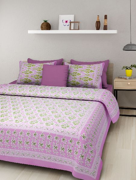 Purple Colour Animal PrintsBedsheetcotton Bedsheetjaipuri Bedsheet