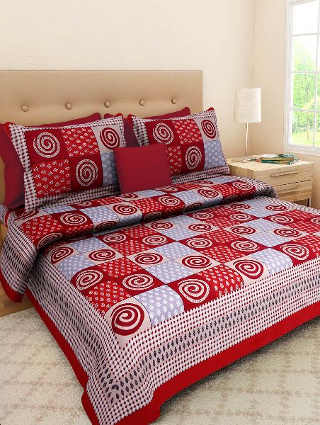 Red Colour Abstract PrintsBedsheetcotton Bedsheetjaipuri Bedsheet