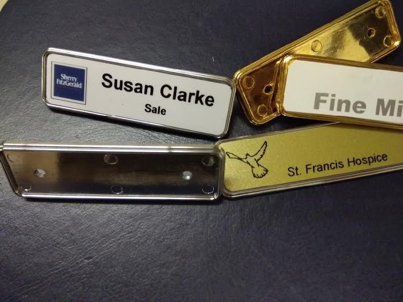 Rectangle Name Badges with lapel pin, for Durable, Size : 1.5 X 3inch, 1X3inch