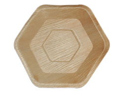 Areca Leaf Hexagon Plates, for Serving Food, Feature : Light Weight