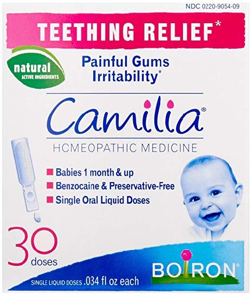 Boiron Camilia, Baby Teething Relief, 30 Doses. Teething Drops for Painful Gums, Irritability. Benzo