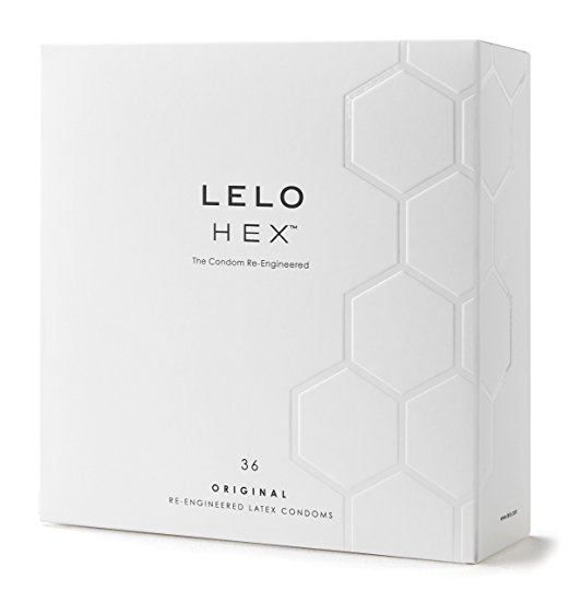 LELO HEX Original, Luxury Condoms with Unique Hexagonal Structure, Thin Yet Strong Latex Condom, Lub