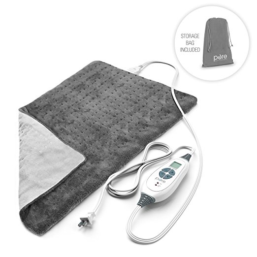 PureRelief XL - King Size Heating Pad with Fast-Heating Technology, 6 Temperature Settings & Conveni