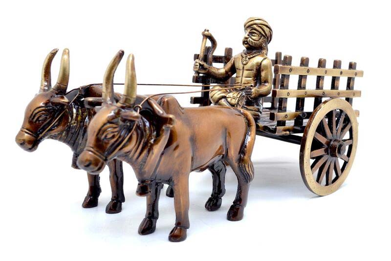 Brass Bullock Cart Statue