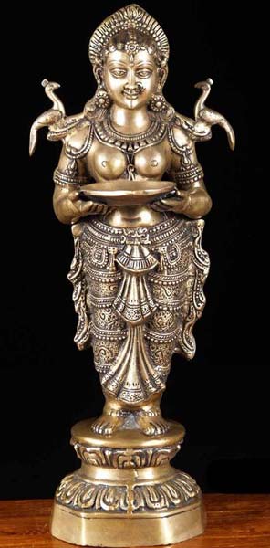 Brass Deep Laxmi Statue, for Home Decoration, Pooja, Temple, Length : 0-1ft, 1-2ft