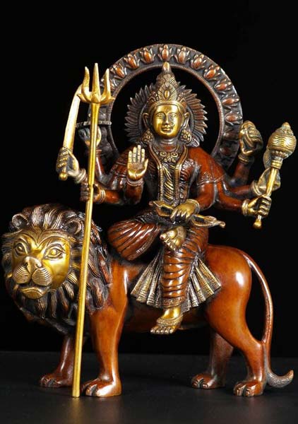 Brass Durga Statue, Packaging Type : Thermocol Box