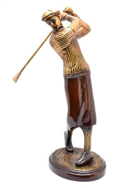 Brass Mens Golfer Statue