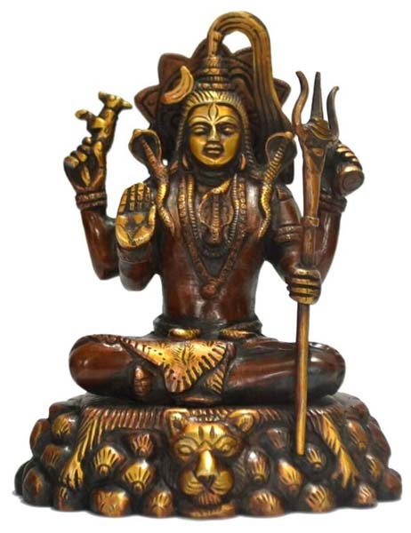 Brass Shiva Sitting Statue, Packaging Type : Carton Box