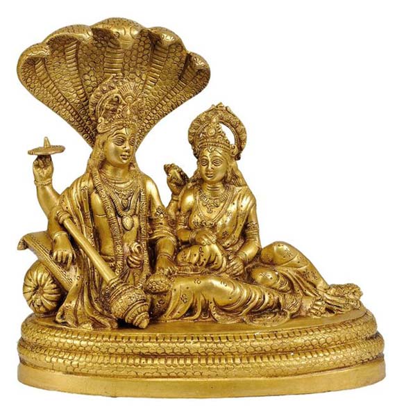 Brass Vishnu Lakshmi Statue