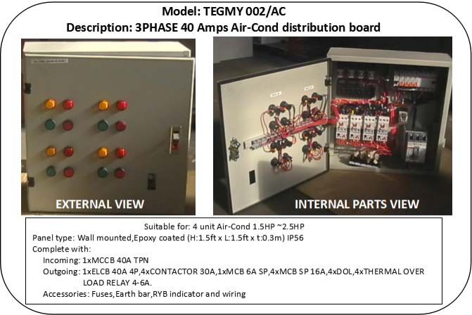 40 Amps 3PHASE Air-Cond distribution board