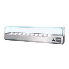 STAINLESS STEEL SALAD BAR WITH GLASS DISPLAY