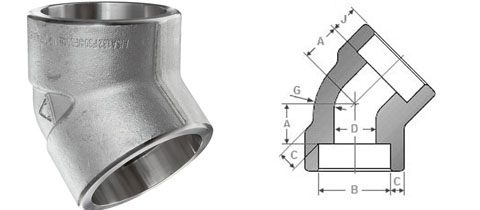 SOCKET WELD 45 DEGREE ELBOW