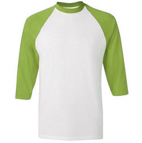 Parrot Green White Basic Round Neck T-shirt
