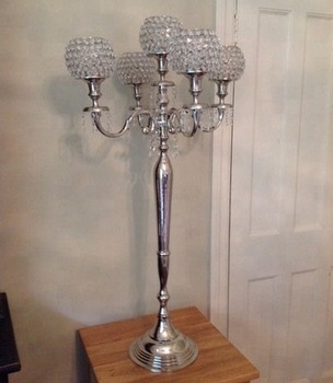 Crystal candelabra centerpiece for wedding decoration