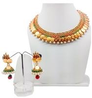 Gold imitation ginni set with jhumki, Gender : Women's