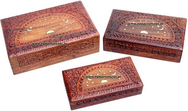 WOODEN HAND CARVED BOXES