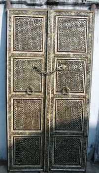 Solid Wood pearl inlay door, Open Style : Folding