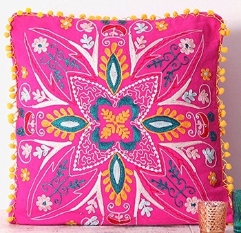 100% Cotton Embroidery Cushion Cases, Technics : Handmade