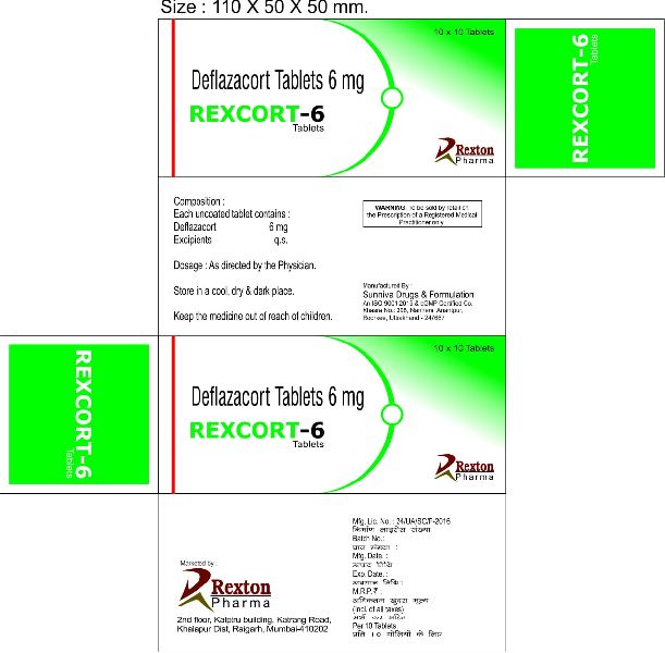Rexcort -6 Deflazacort 6mg Tablets