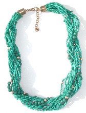 Teal blue Seed Beads necklace