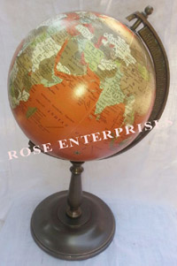 Antique Nautical Brass Decorative World Globe