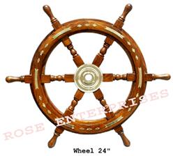 Shiny Wooden Ship Wheel