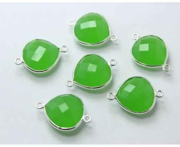 Chrysoprase Chalcedony Faceted Connector Jewellery