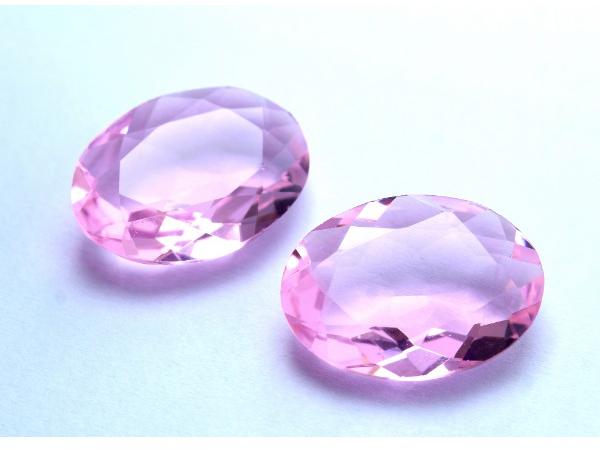 Matched Pair Pink Kunzite Quartz Faceted Gemstones