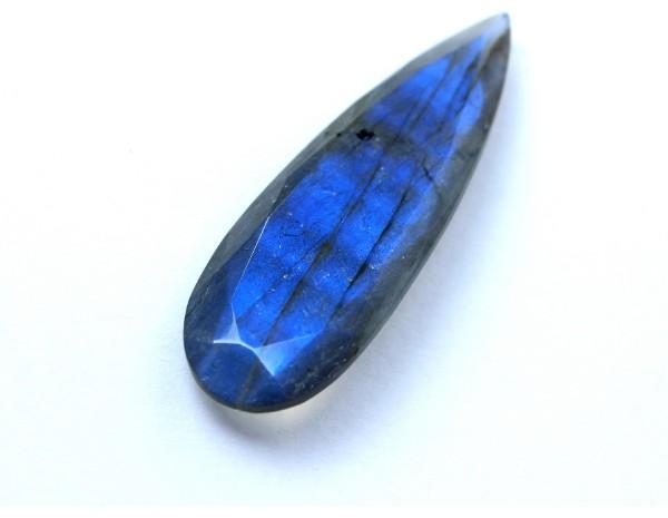 Natural Blue Fire Labradorite Faceted Cabochon Pear Shape 50x16mm Gemstones