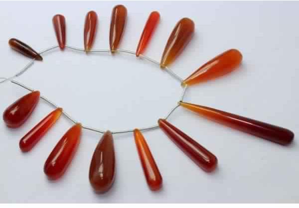 Natural Red Chalcedony Smooth Beads