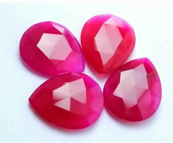 Ruby Chalcedony Faceted Gemstones, Shape : Pear Shape