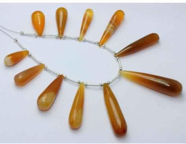 Yellow Chalcedony Smooth Beads, Size : 7x18mm To 9x41mm APPROX