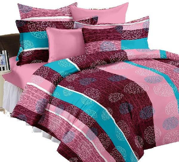 Pure Cotton Floral Printed Bed Sheet with Pillow Cases