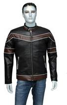 RyanLifestyle Mens Leather Jacket, Technics : Plain Dyed