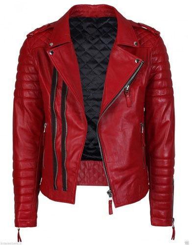 Red Ladies Leather Jacket