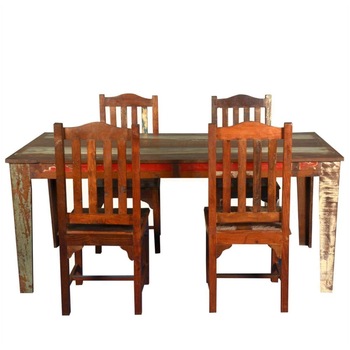 Reclaimed Wood Dining Table With Mission Chairs