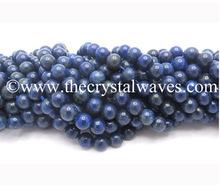 Crystal Waves Gemstone Lapis lazuli round beads, Technique : handmade