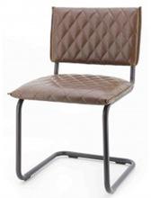 Leather cushioned with black metal Dining Chair